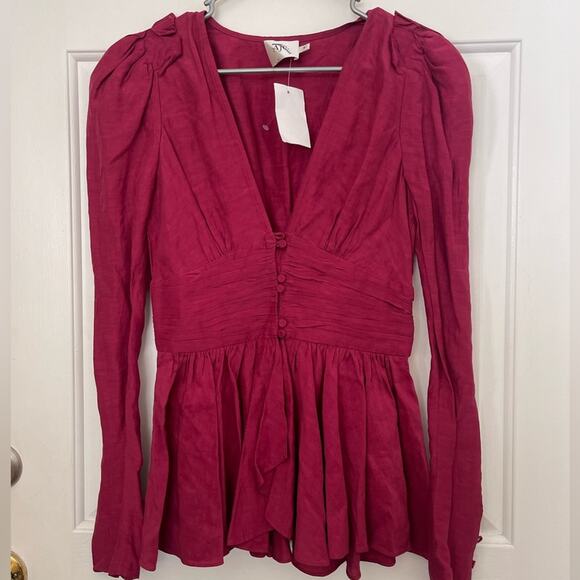 Aje Deep Red Blouse - Picture 3 of 10
